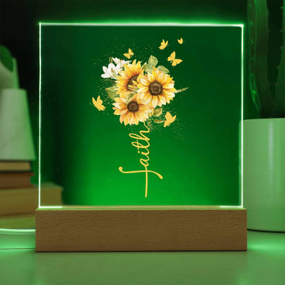 Faith Sunflower Acrylic Plaque