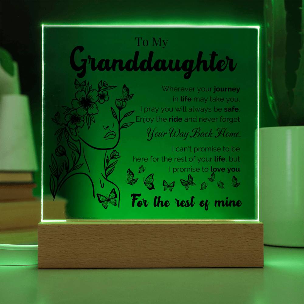 To My Granddaughter "Wherever Your Journey" LED Acrylic Plaque