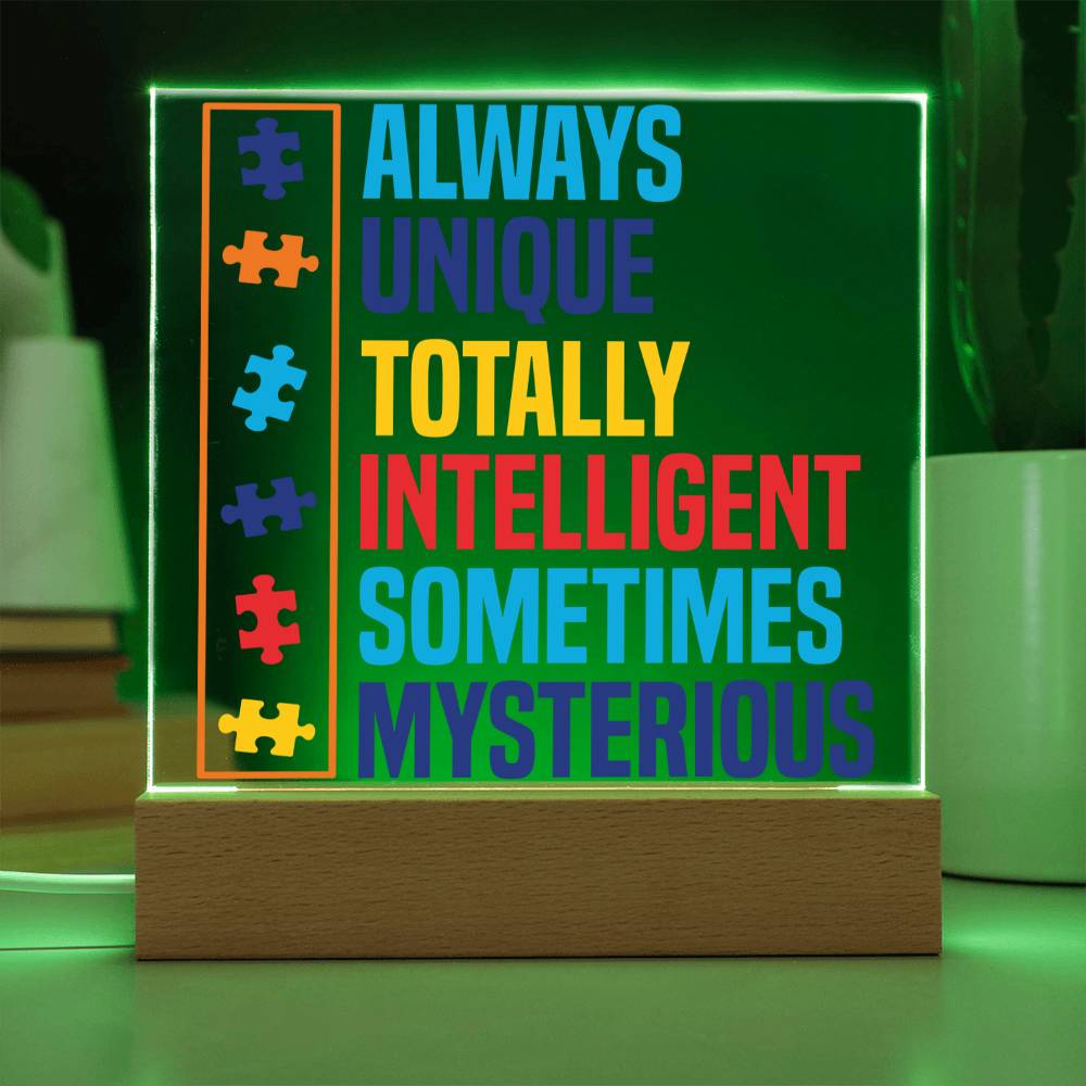 Always Unique LED Acrylic Plaque - Autism Awareness