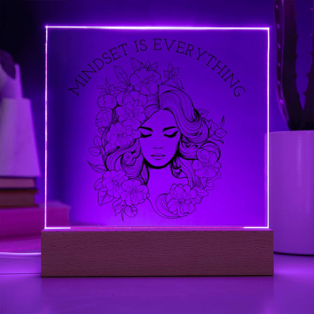 Mindset Is Everything Line Art LED Acrylic Night Light