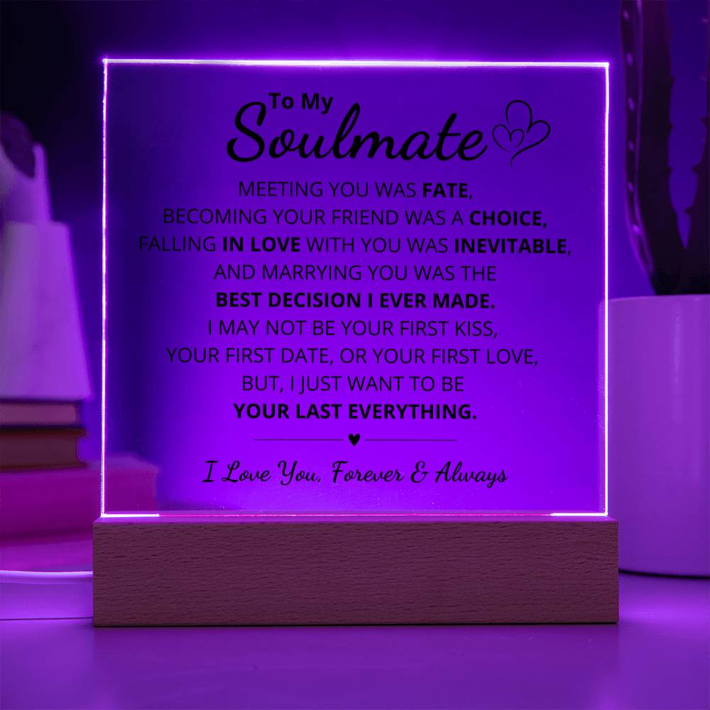 To My Soulmate Couples LED Room Décor and Night Light