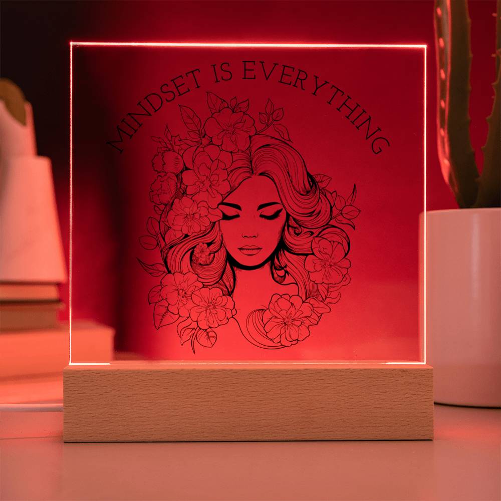 Mindset Is Everything Line Art LED Acrylic Night Light