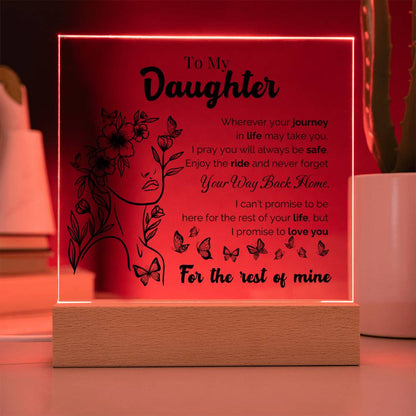 To My Daughter "Wherever Your Journey" LED Acrylic Plaque