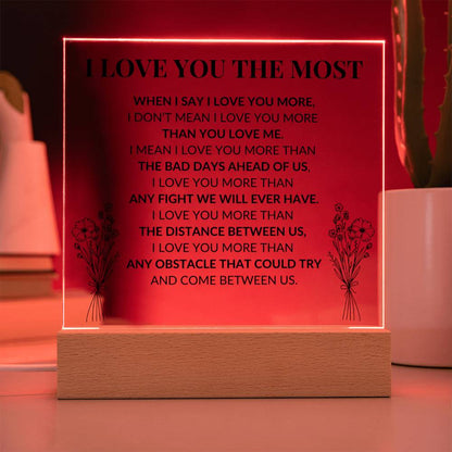 I Love You The Most Couples LED Room Décor and Night Light