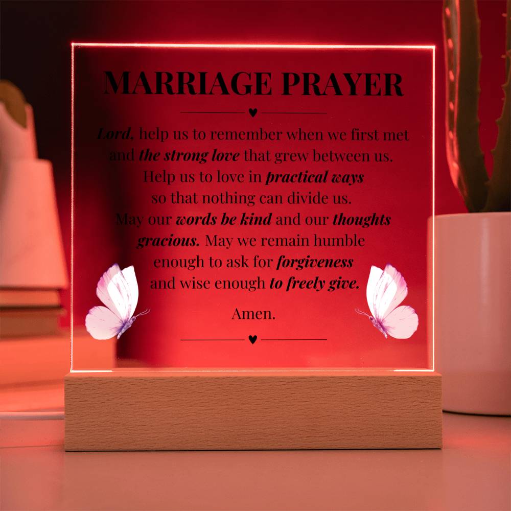 Marriage Prayer Couples LED Room Décor and Night Light