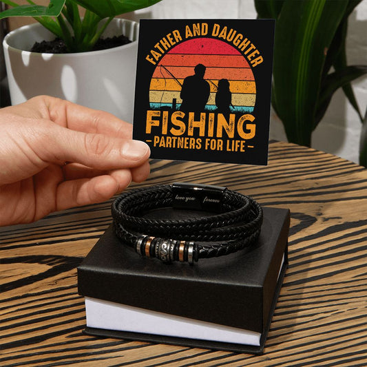 Father and Daughter Fishing Partners For Life 1 - Men's Bracelet