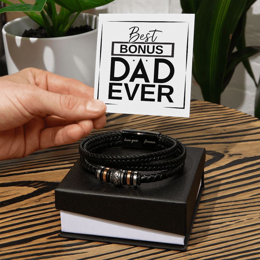 Best Bonus Dad Ever - Men's Bracelet
