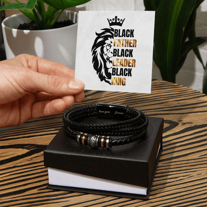 Black Father Black Leader Black King - Men's Bracelet