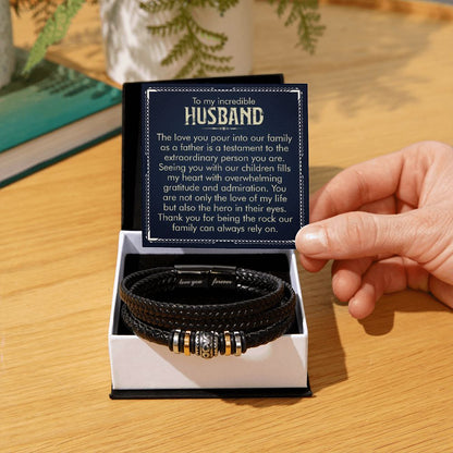 To My Incredible Husband - Men's Bracelet