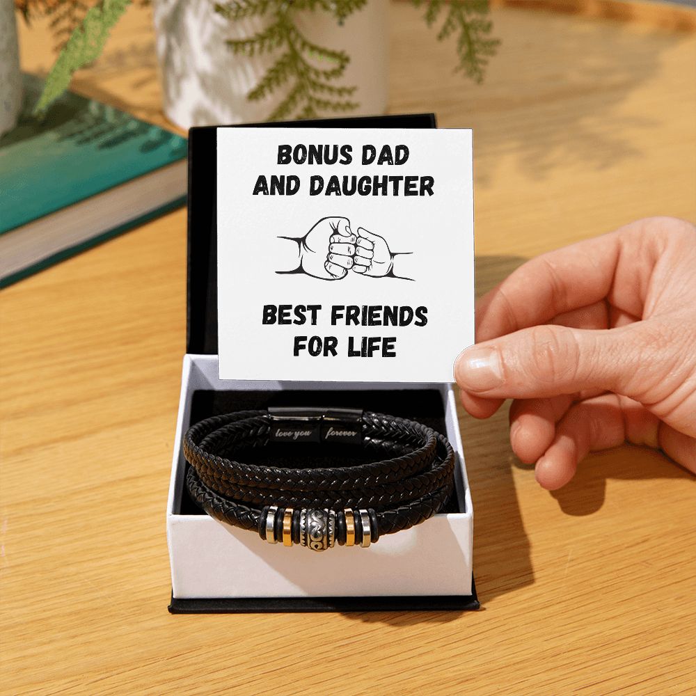 Bonus Dad and Daughter Best Friends For Life - Men's Bracelet