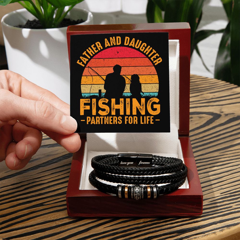 Father and Daughter Fishing Partners For Life 1 - Men's Bracelet