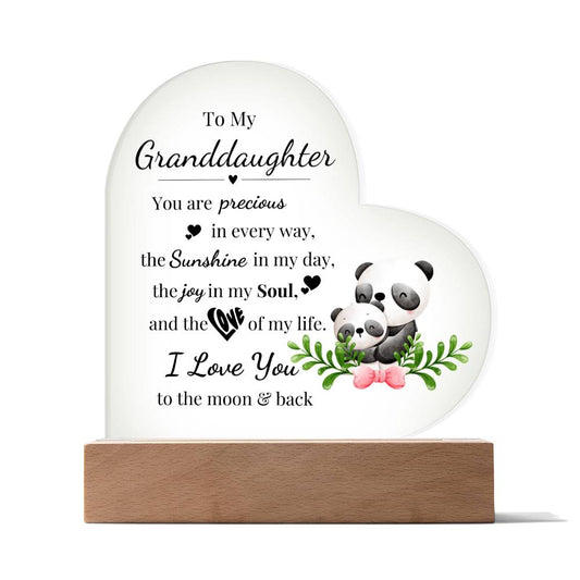 To My Granddaughter - Kids Room Décor and Night Light (Panda)