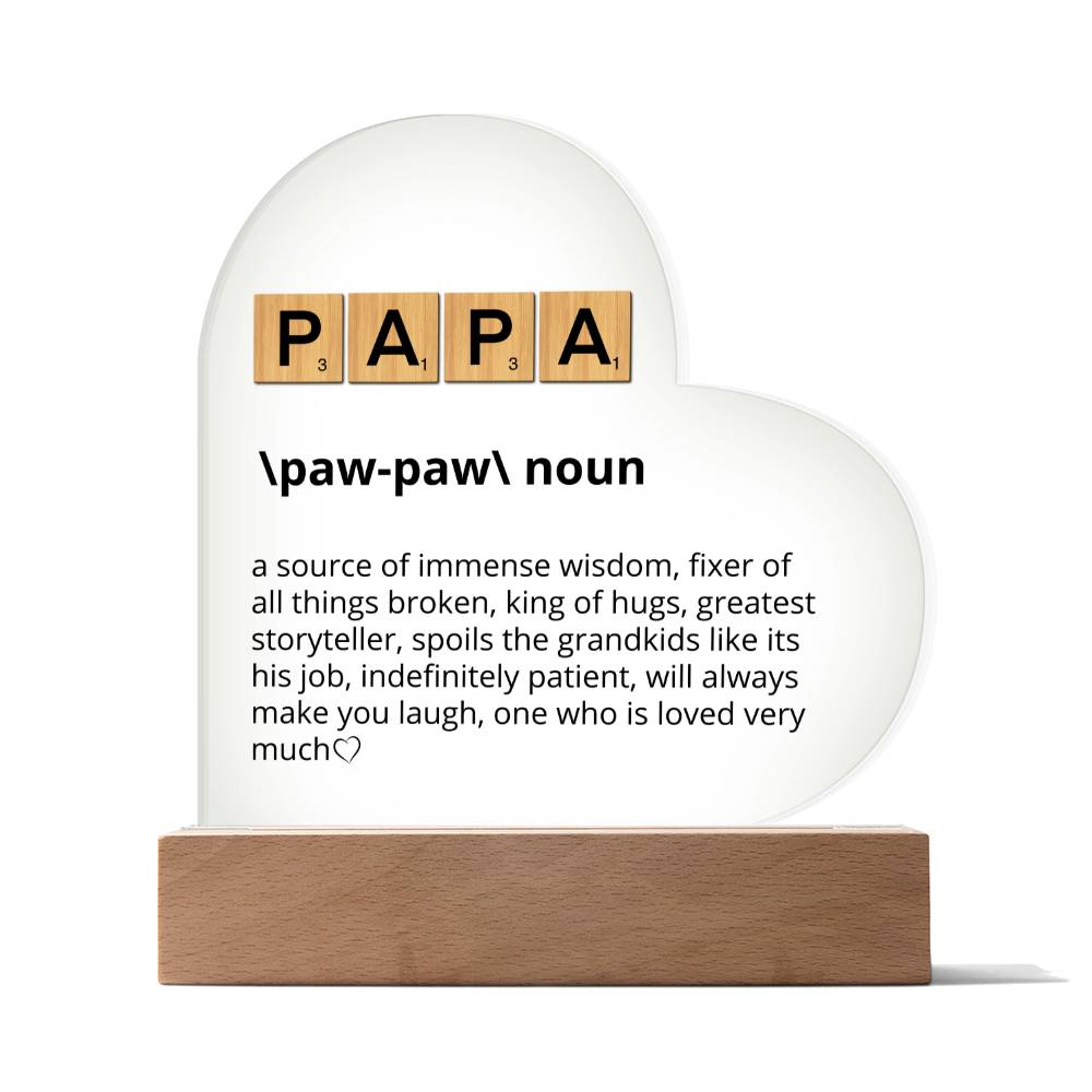 Papa Definition Acrylic Plaque Gift