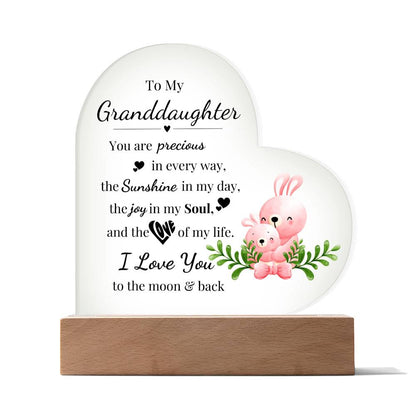 To My Granddaughter - Kids Room Décor and Night Light (Bunny)