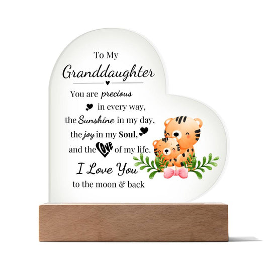 To My Granddaughter - Kids Room Décor and Night Light (Tiger)