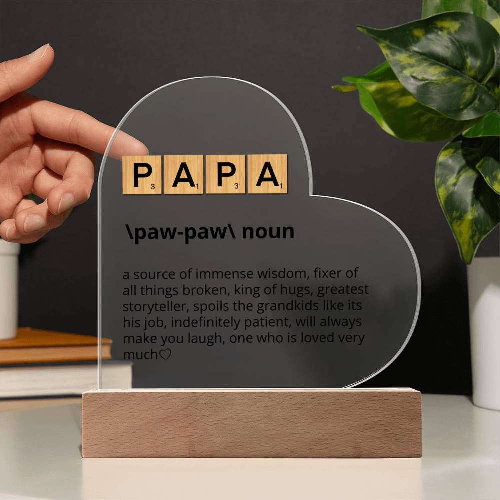 Papa Definition Acrylic Plaque Gift