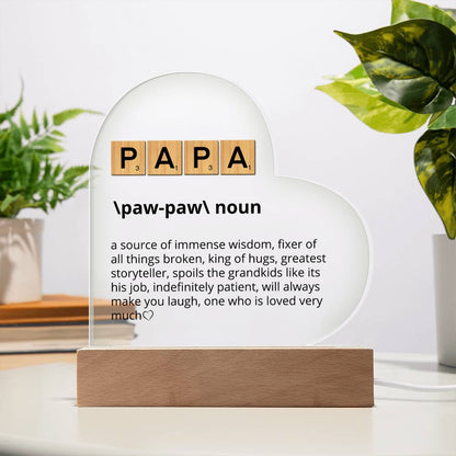 Papa Definition Acrylic Plaque Gift