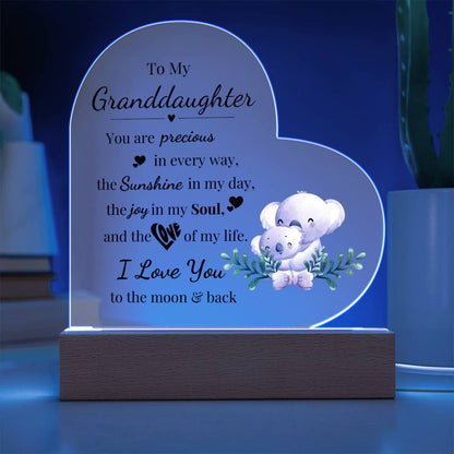 To My Granddaughter - Kids Room Décor and Night Light (Koala)