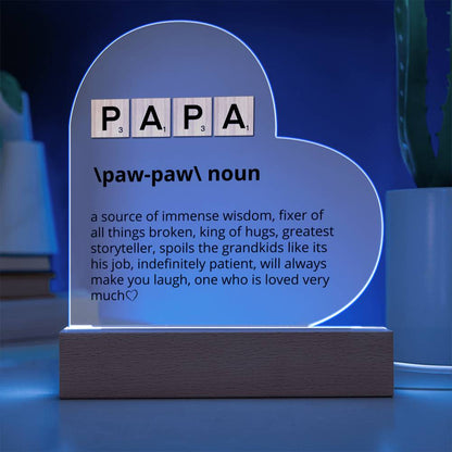 Papa Definition Acrylic Plaque Gift