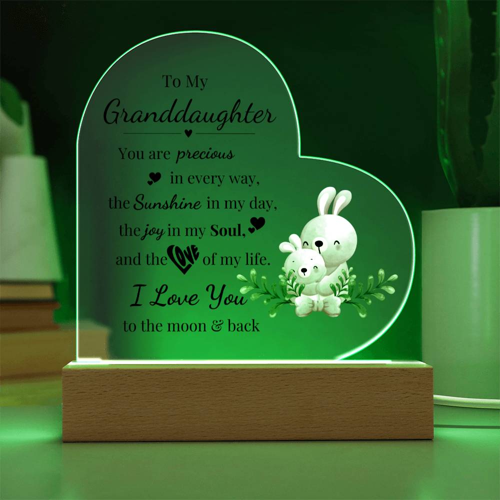 To My Granddaughter - Kids Room Décor and Night Light (Bunny)