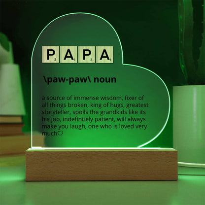 Papa Definition Acrylic Plaque Gift