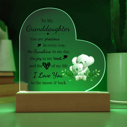 To My Granddaughter - Kids Room Décor and Night Light (Koala)