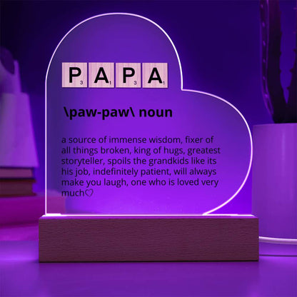 Papa Definition Acrylic Plaque Gift