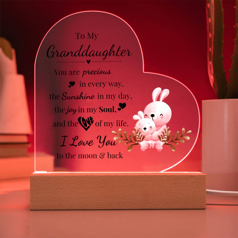 To My Granddaughter - Kids Room Décor and Night Light (Bunny)