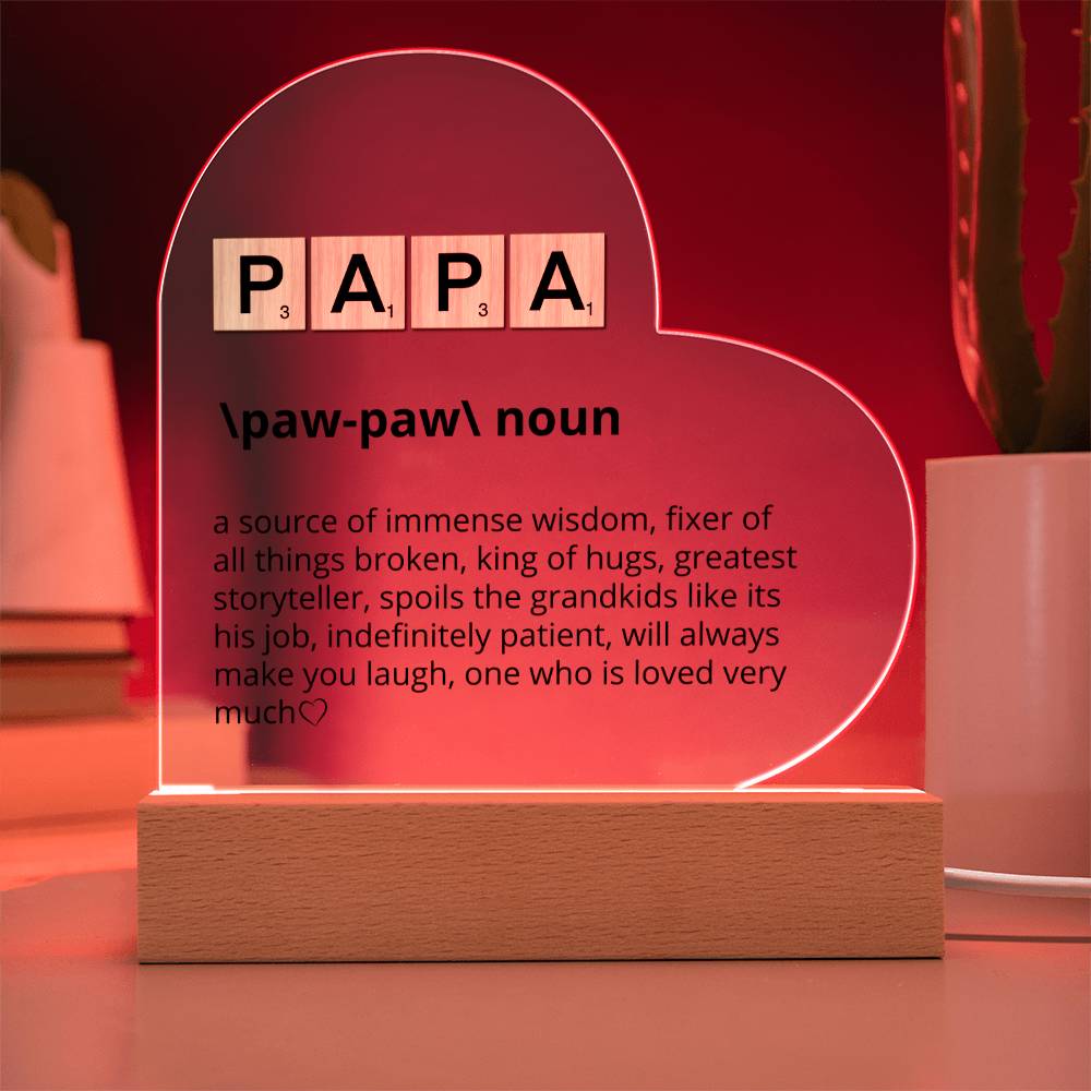 Papa Definition Acrylic Plaque Gift