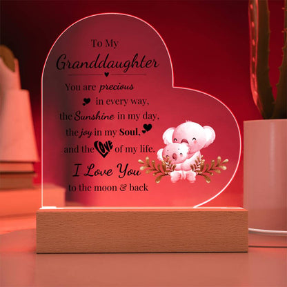 To My Granddaughter - Kids Room Décor and Night Light (Koala)