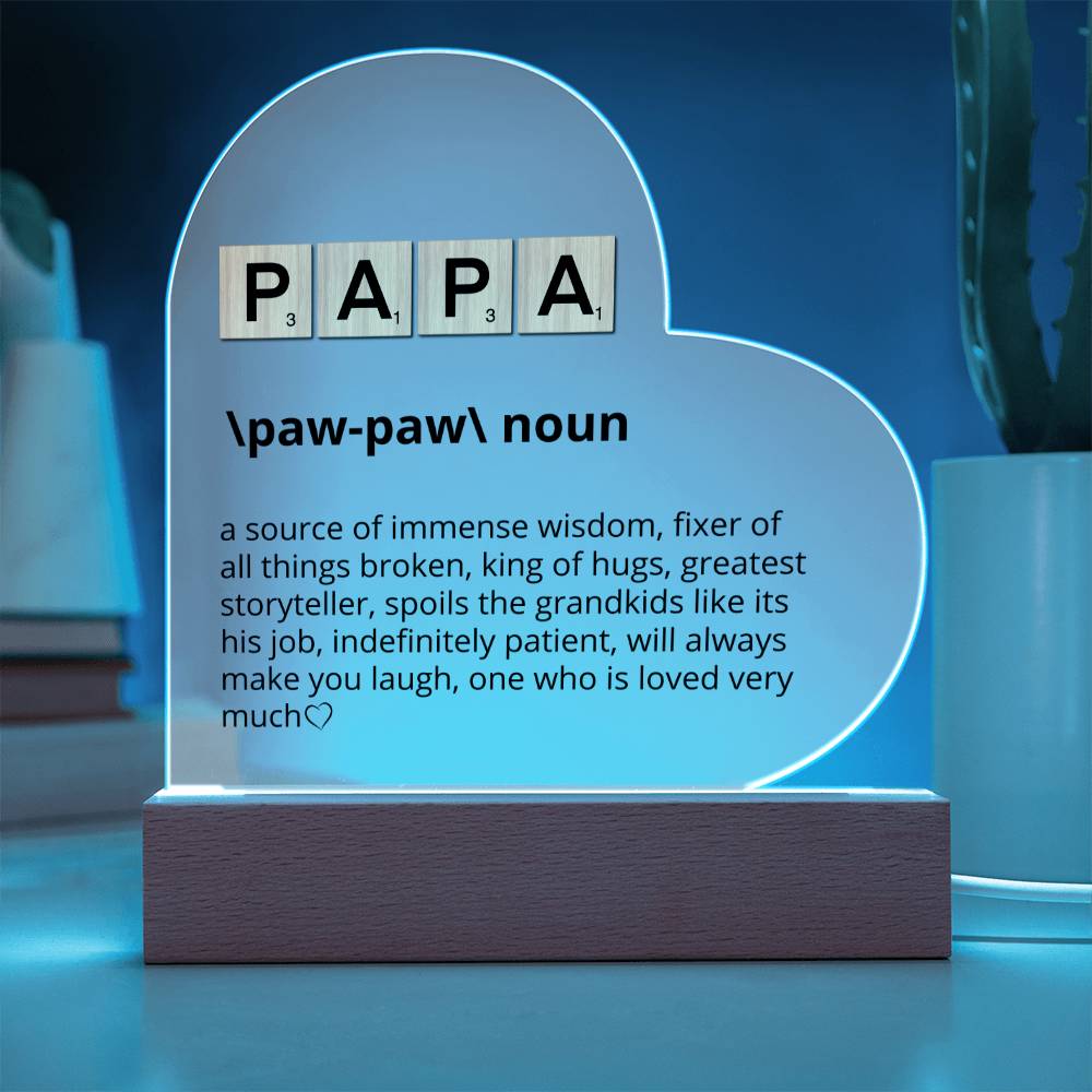 Papa Definition Acrylic Plaque Gift