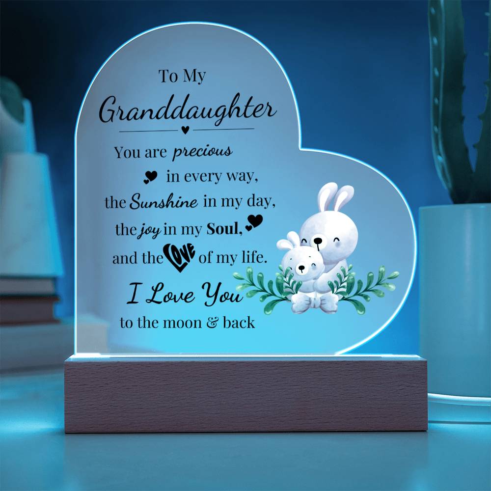 To My Granddaughter - Kids Room Décor and Night Light (Bunny)