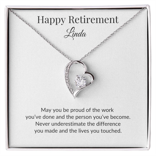 Happy Retirement Personalization Forever Love Necklace