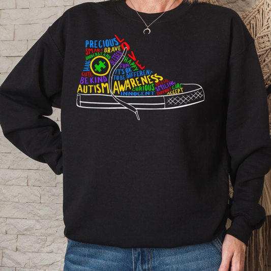 Autism Awareness Sneaker Crewneck Pullover Sweatshirt