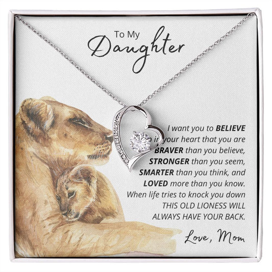 To My Daughter - Lioness Forever Heart Necklace 💓💓